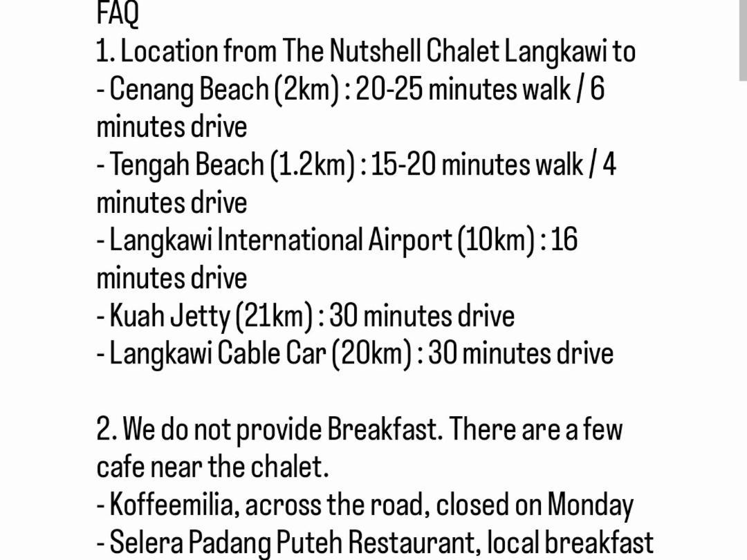 The Nutshell Chalet Langkawi Pantai Cenang  Exterior photo